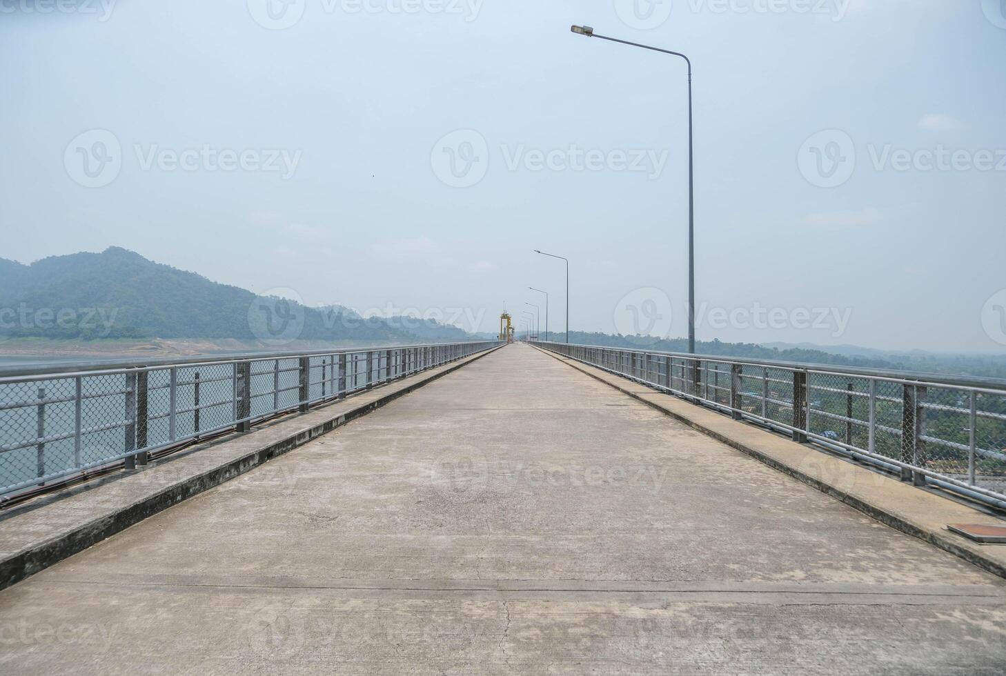 Walkway in Khun Dan Prakan Chon Dam. photo