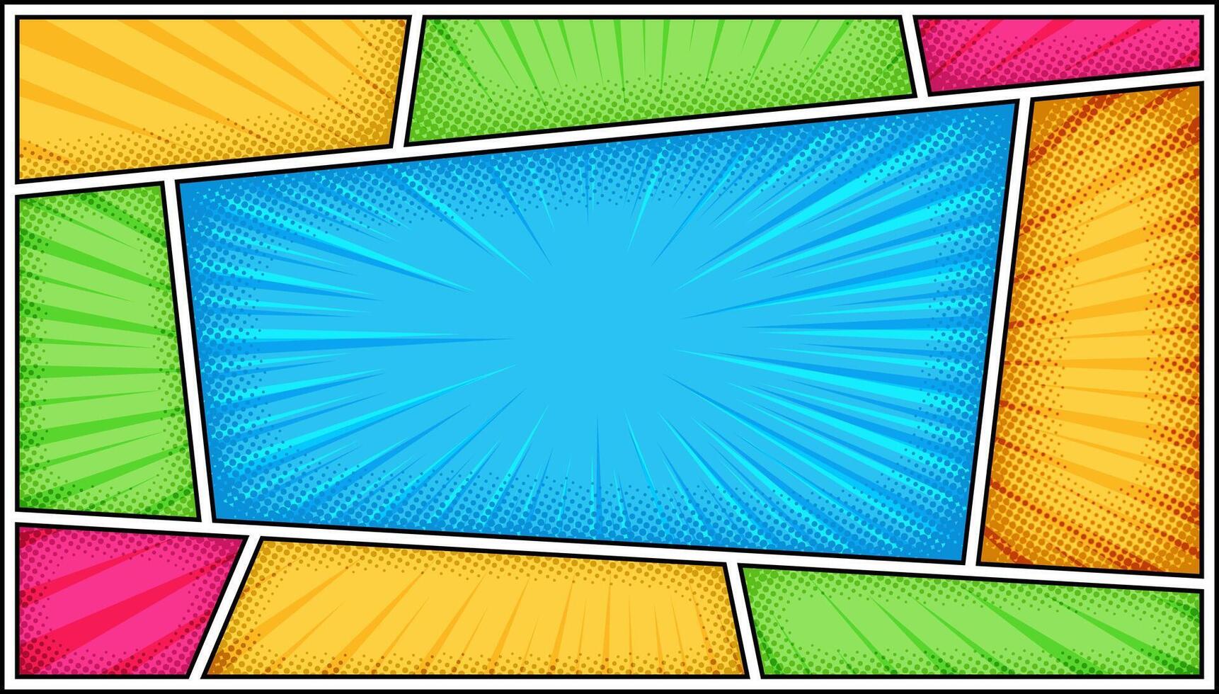 Pop art comic book page template vector