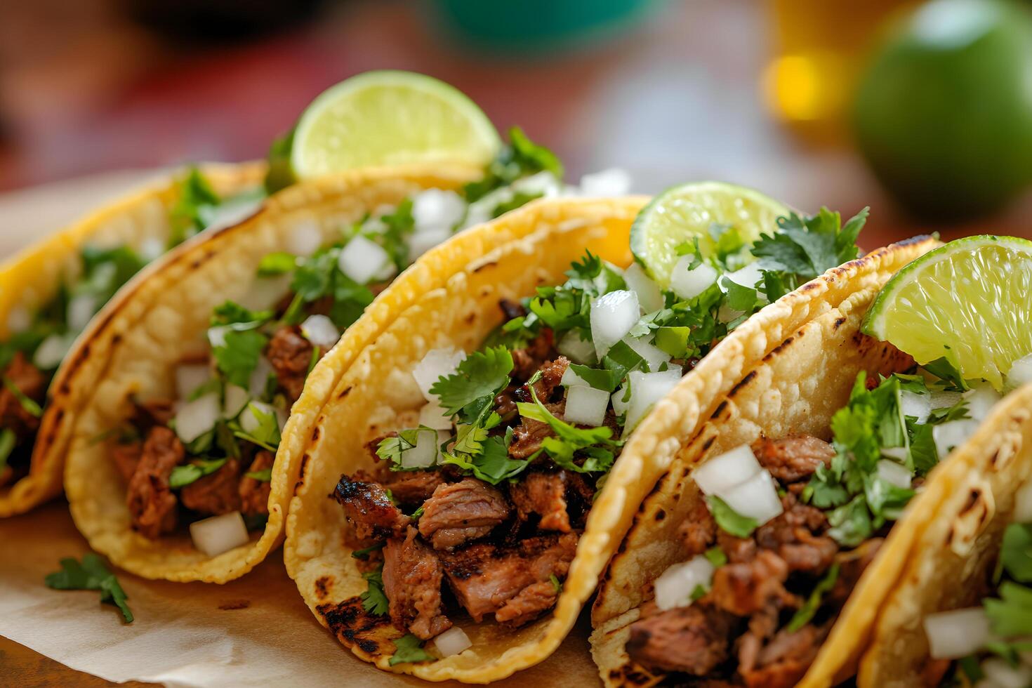 Mexican Street Tacos with Carne Asada and Lime photo