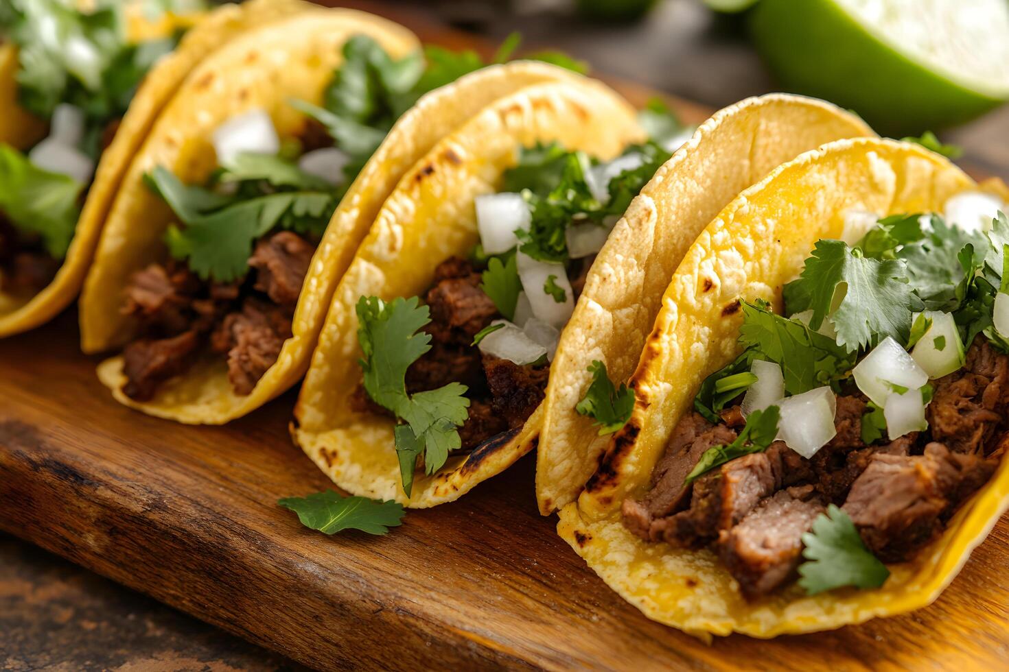 Mexican Street Tacos with Carne Asada and Lime photo