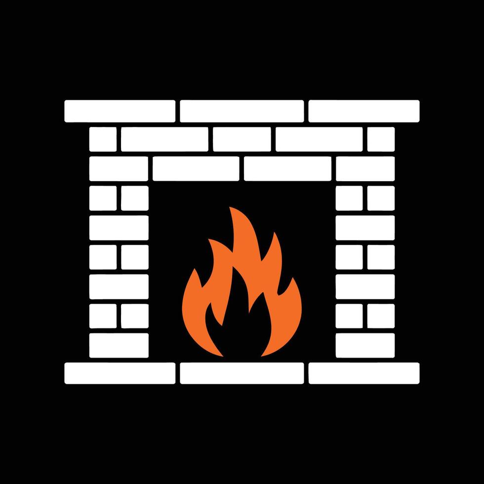 Illustration of Cozy Fireplace with Bright Flames vector