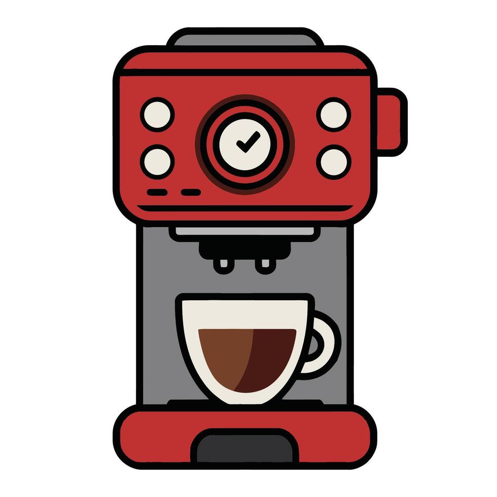 Red Espresso Machine Illustration vector