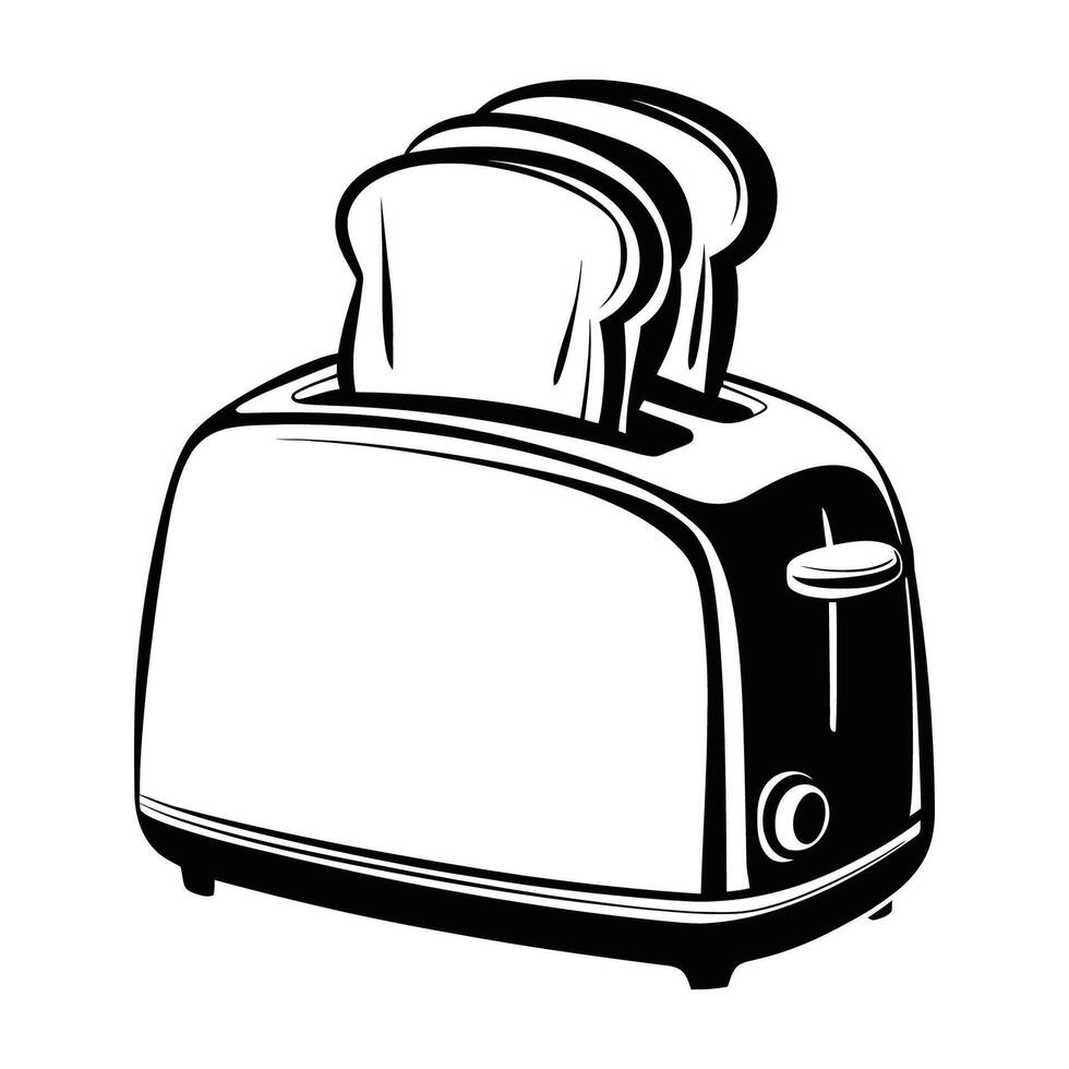 Toaster Illustration with Bread Slices vector