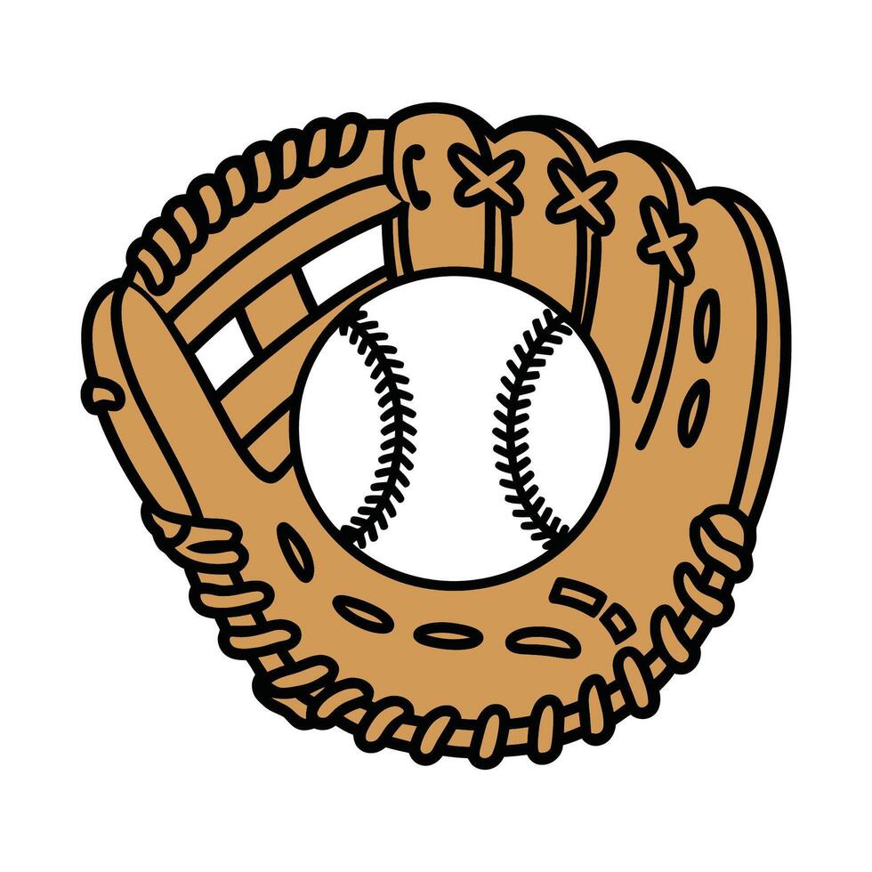 Baseball Glove and Ball Illustration vector