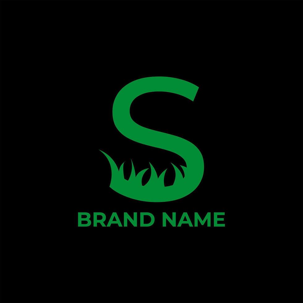 S letter Lawn Care illustration of a green symbol vector