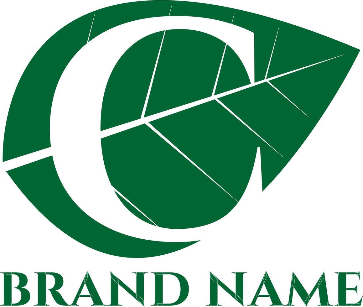 C leaf letter eco friendly logo vector