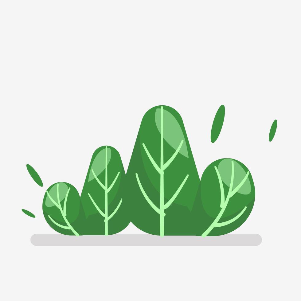 Flat illustration green bush for decorations design vector