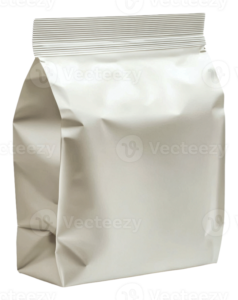 A white plastic bag with a zipper on it png