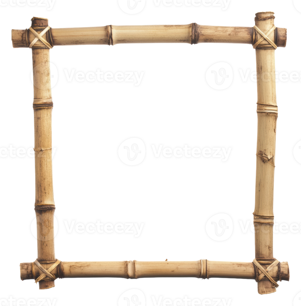 A square frame made out of bamboo sticks png