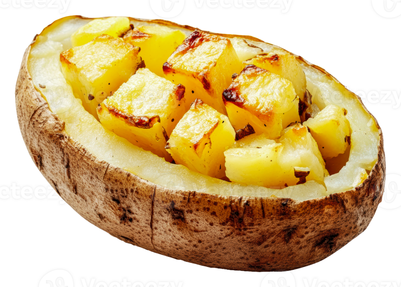 A baked potato with some potatoes on it png