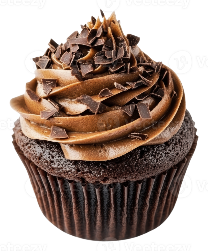 Chocolate cupcake with chocolate frosting png