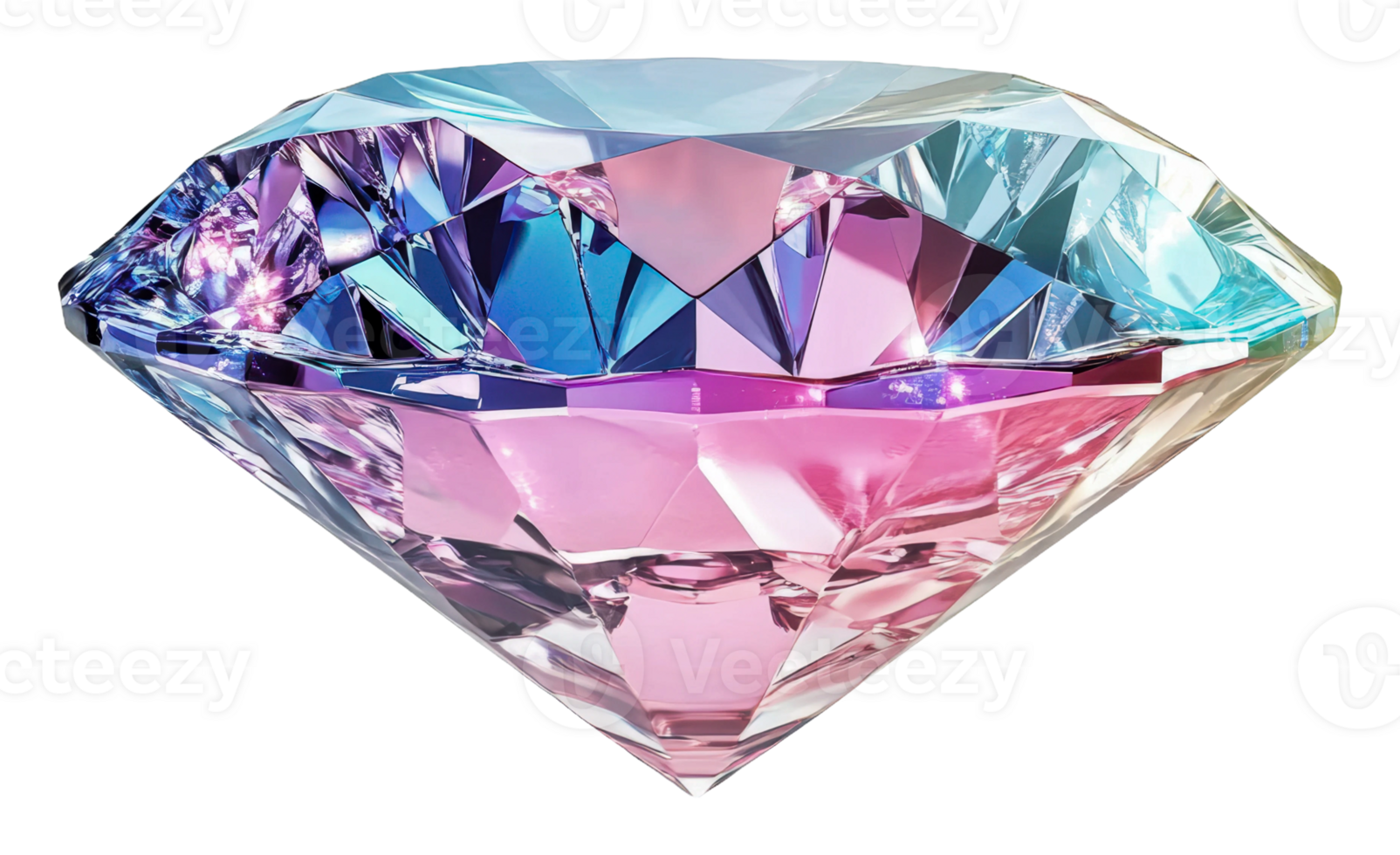 Beautiful diamond with vibrant hues on display, cut out - stock . png