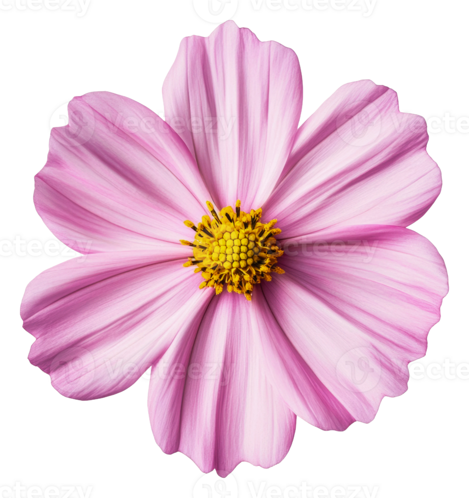 Delicate pink flower blooming in spring sunlight, cut out - stock . png