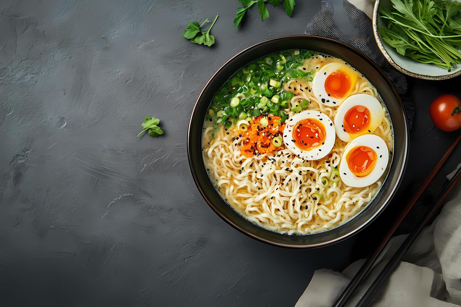 isolated a bowl of delicious ramen photo