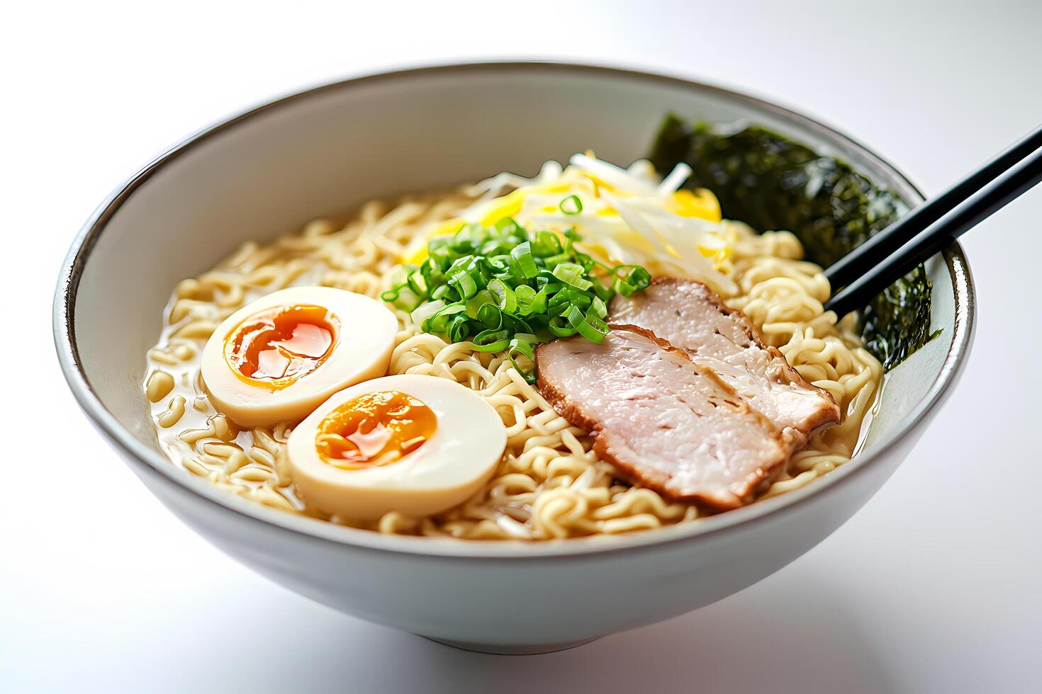 isolated a bowl of delicious ramen photo