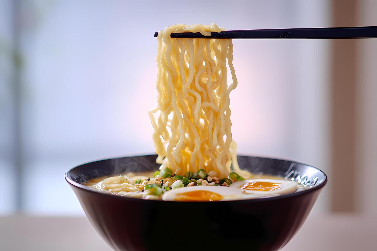 isolated a bowl of delicious ramen photo
