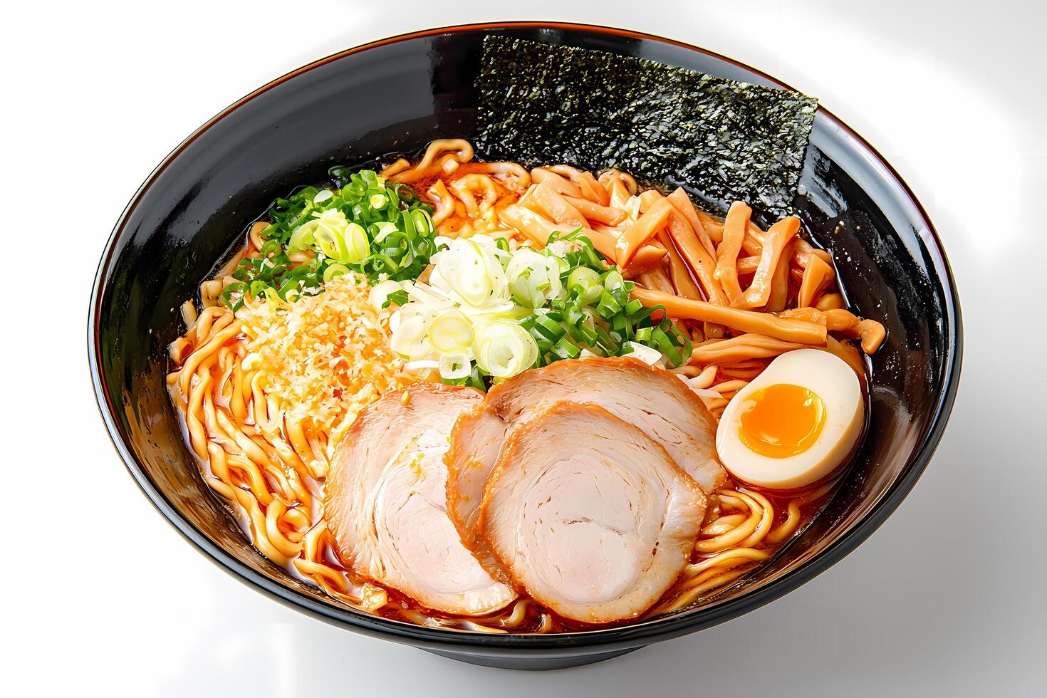 isolated a bowl of delicious ramen photo