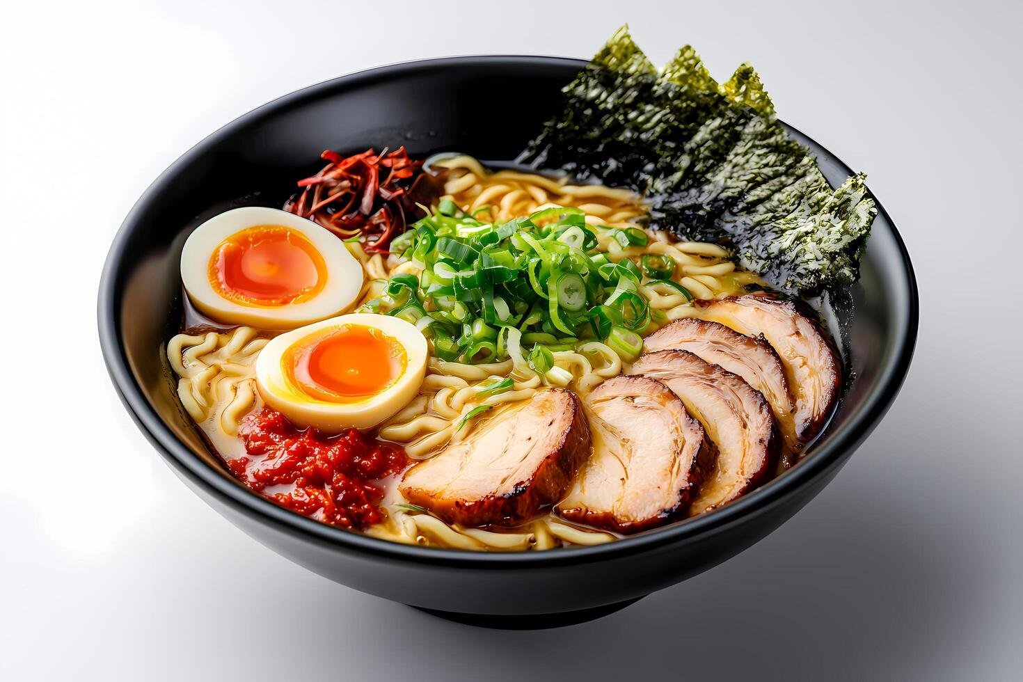 isolated a bowl of delicious ramen photo