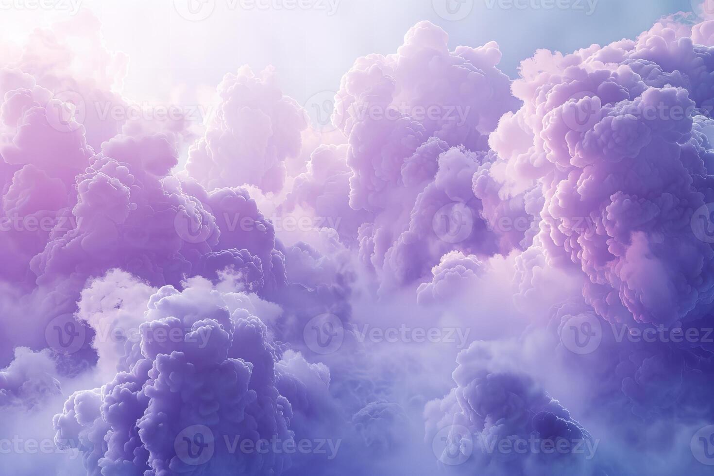 Surreal Lavender Clouds with Fluffy, Cotton-Like Texture photo