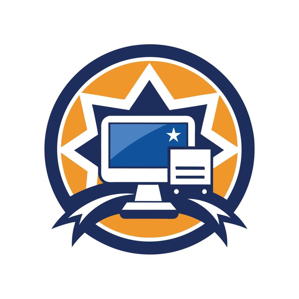 Computer gaming mascot logo icon design vector