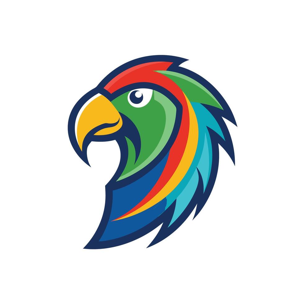 Colorful Parrot mascot logo icon design vector