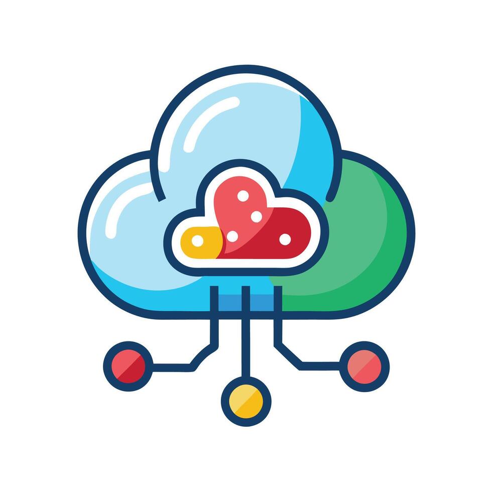 Cloud computing logo icon abstract network concept vector