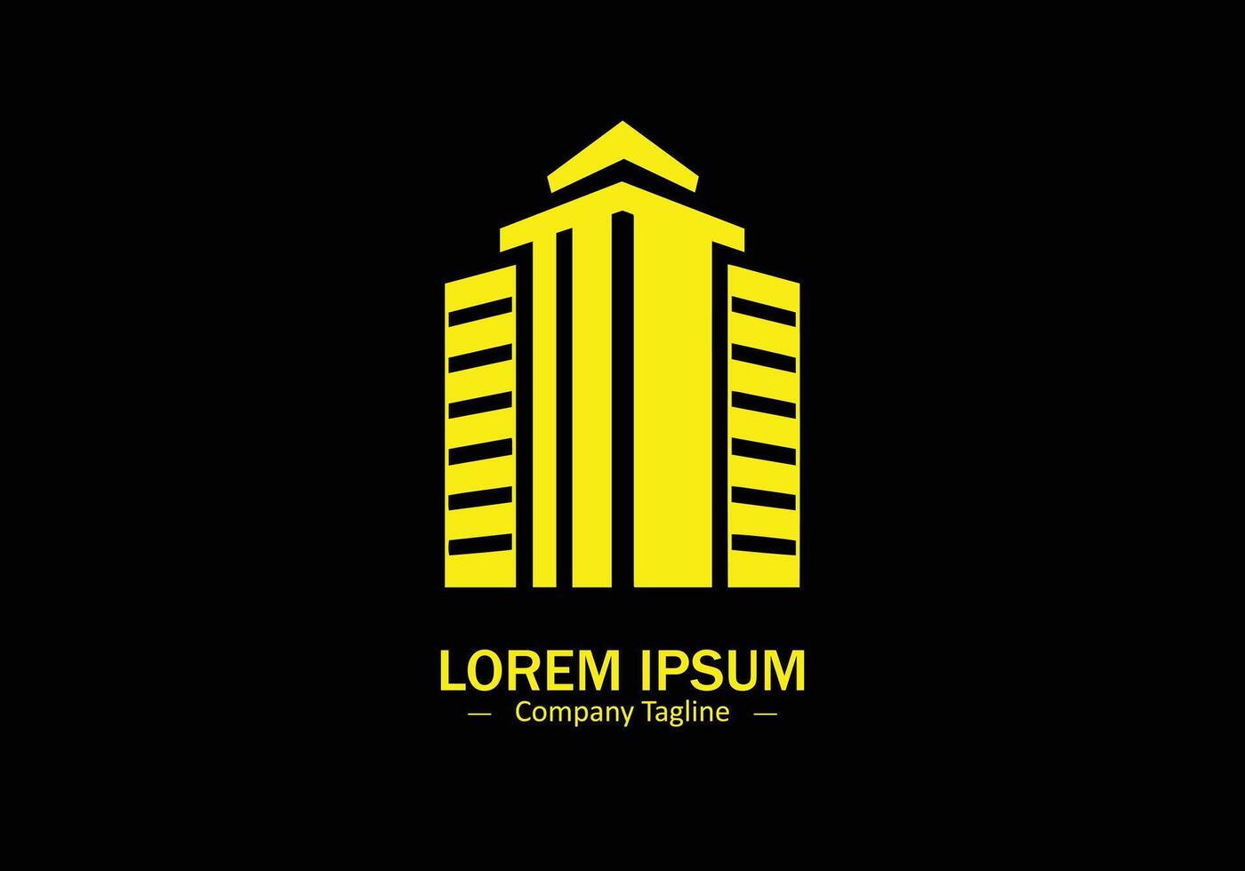 Building icon logo style silhouette isolated on black background vector