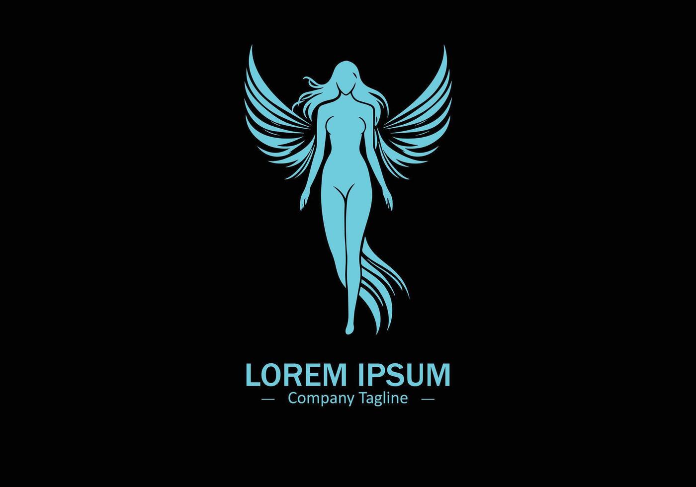 Logo of Fairy or angle dance icon design silhouette style on white background vector