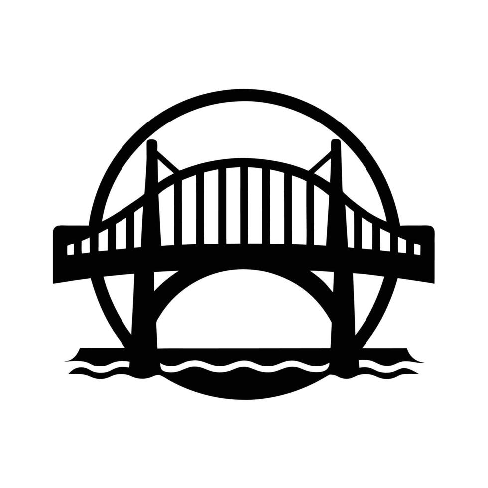 Bridge Modern Silhouette Logo Icon Design vector