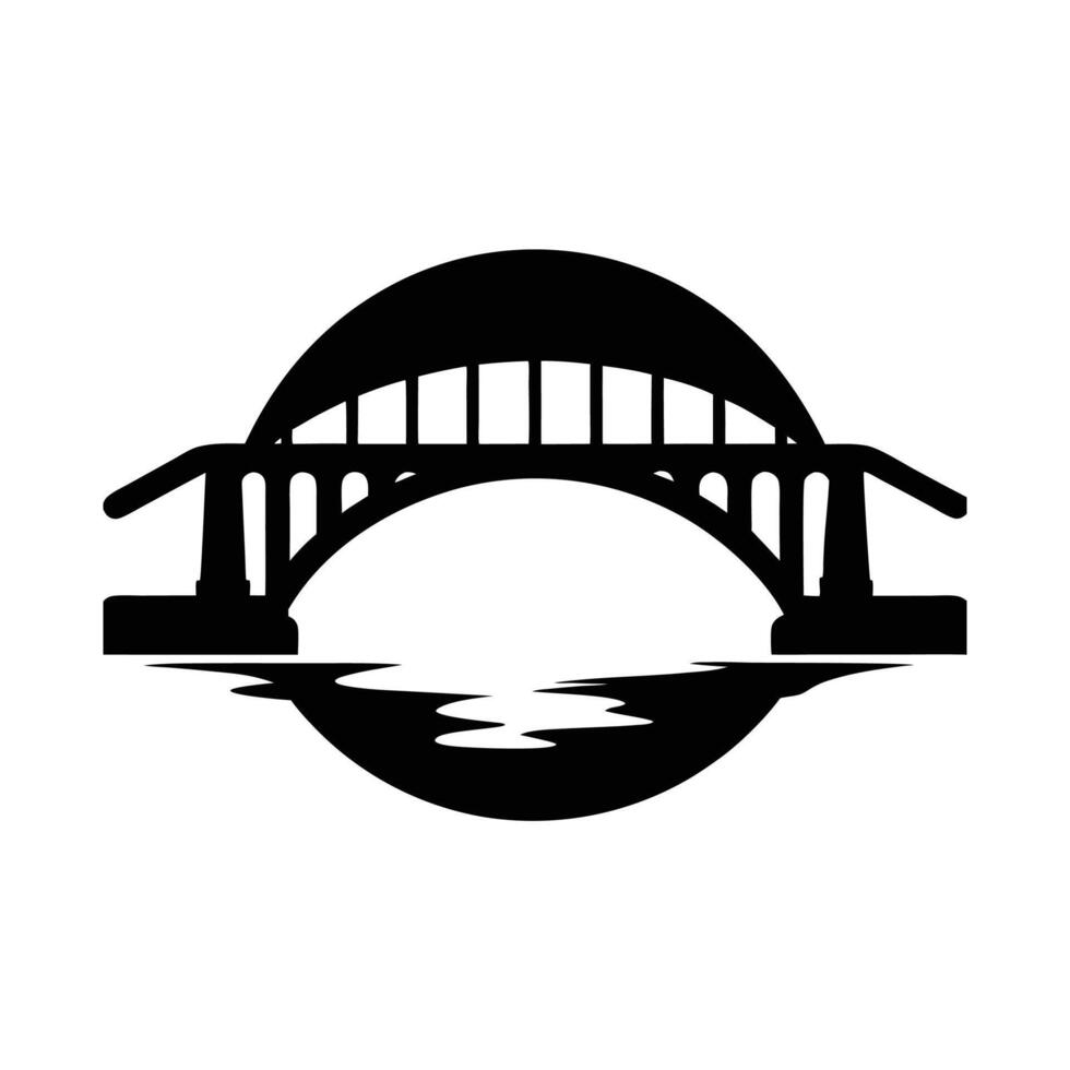 Bridge Icon Logo Silhouette Modern Design vector