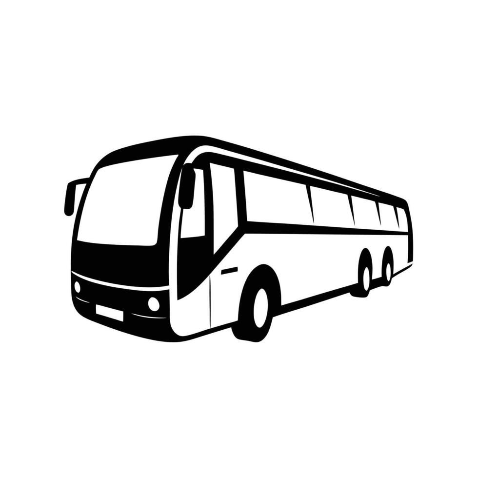 Symbol of Bus or Coach Logo Silhouette Icon Design vector