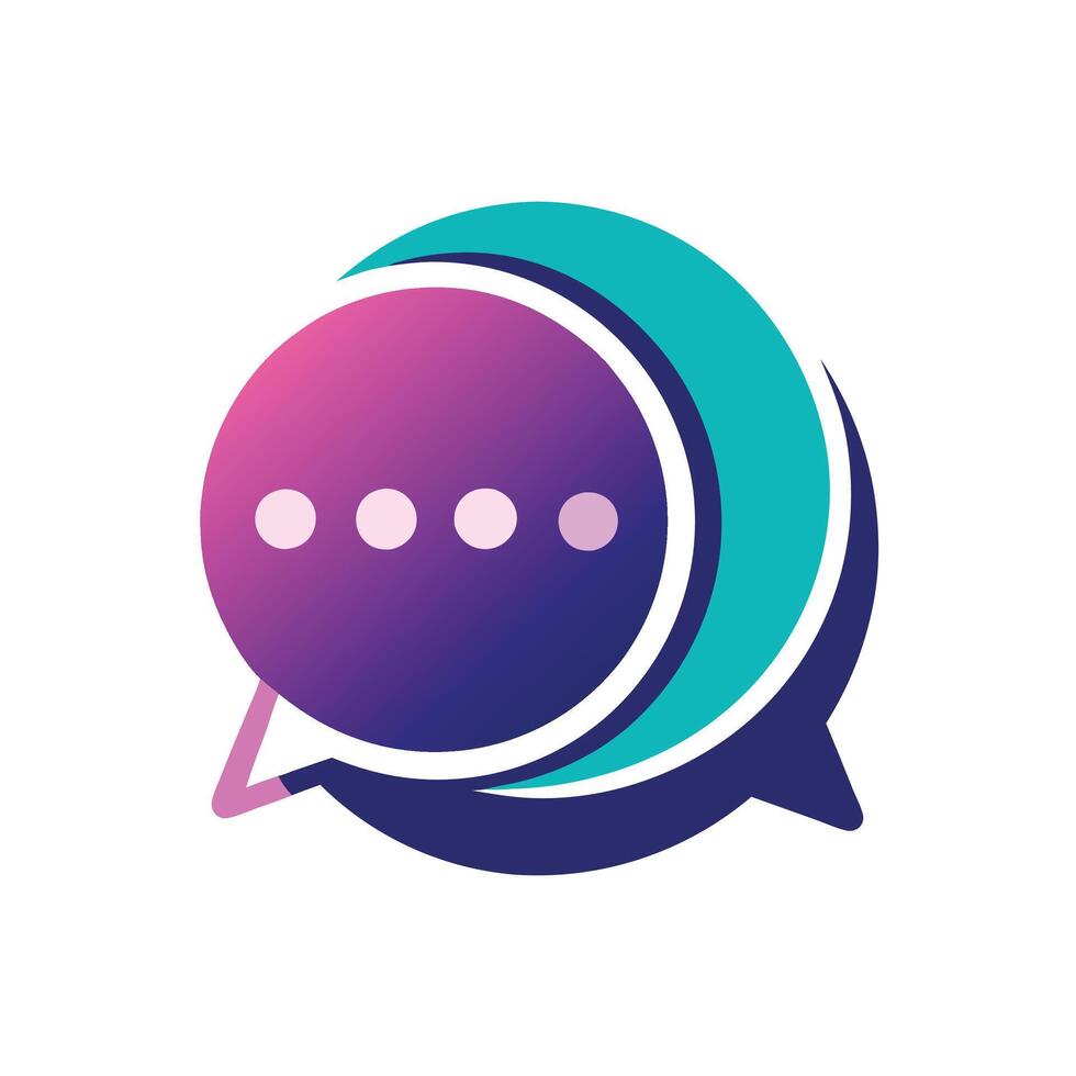 Chat bubble badge logo icon isolated mascot logo abstract silhouette vector
