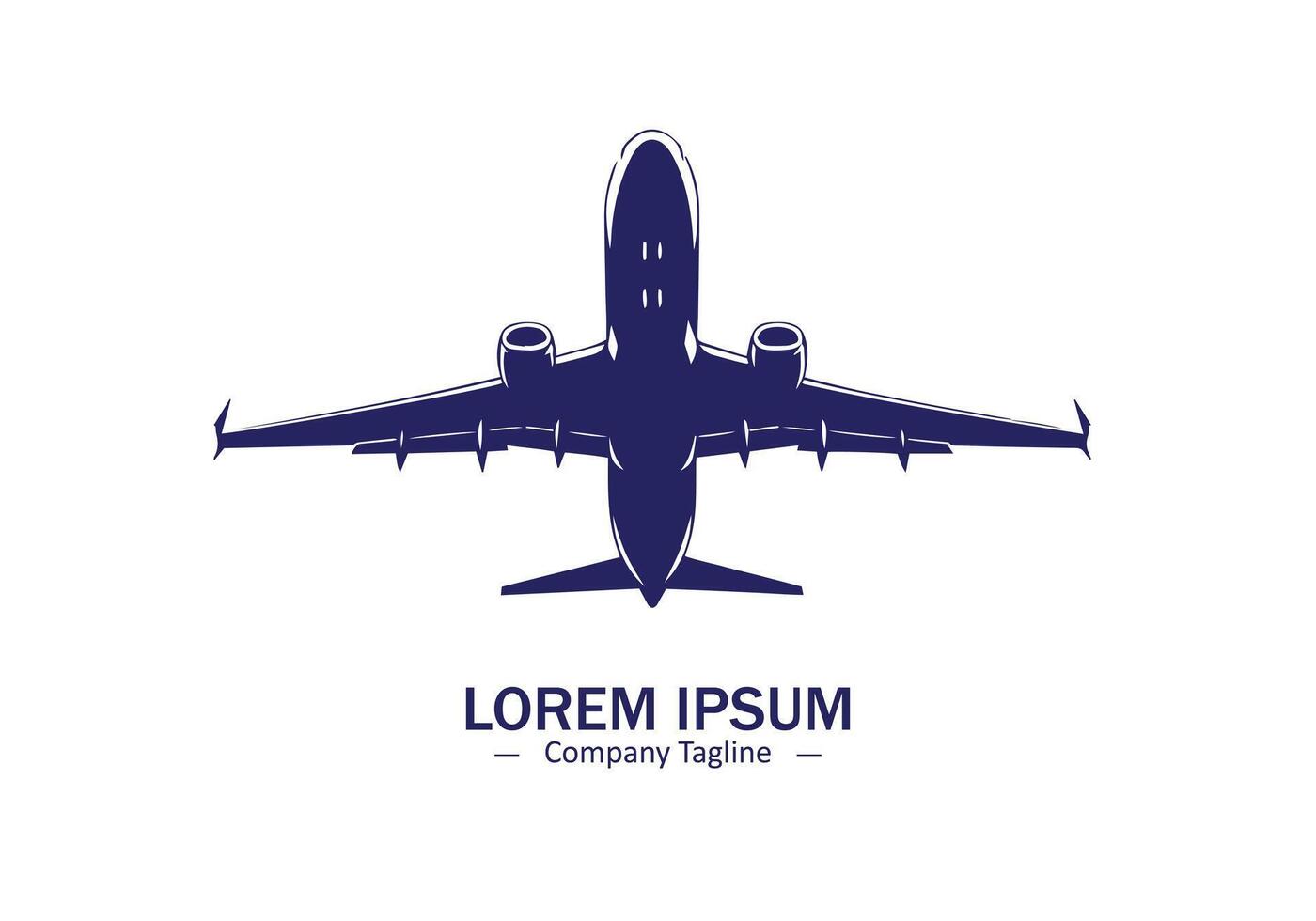 Logo of Airplane icon design silhouette style on white background vector
