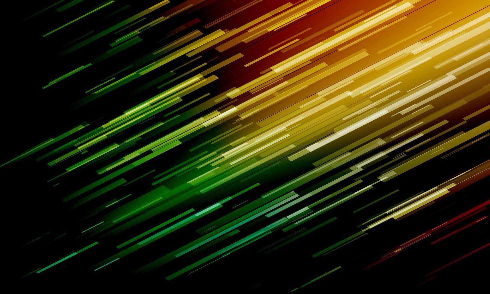 Technology futuristic background striped lines with light effect on dark green background. vector