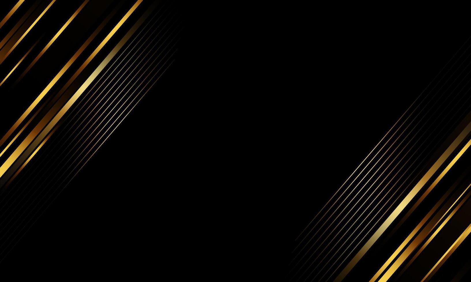 Abstract diagonal gold striped lines on dark background with copy space. vector