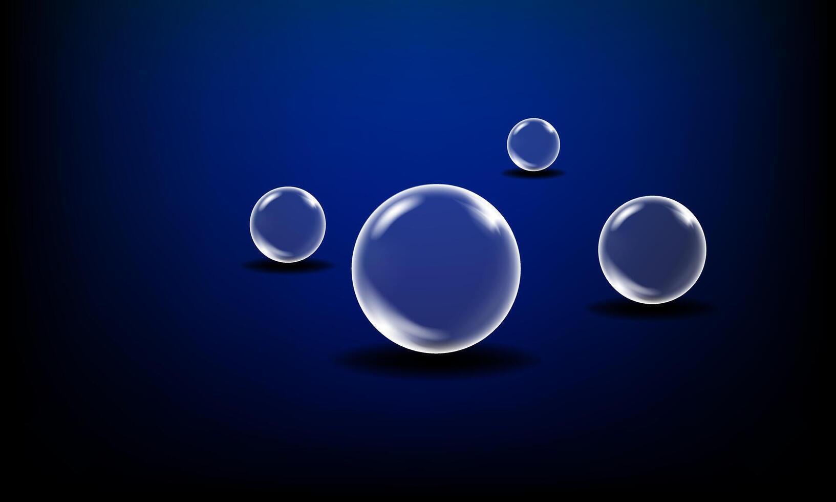 light sphere with glares and shadow on dark blue background. vector