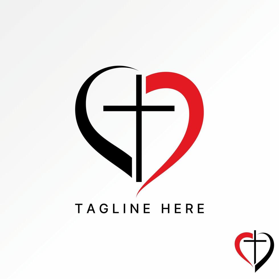 Logo design graphic concept abstract creative premium stock swoosh love with pray church ministry faith. Related to christian catholic baptism vector