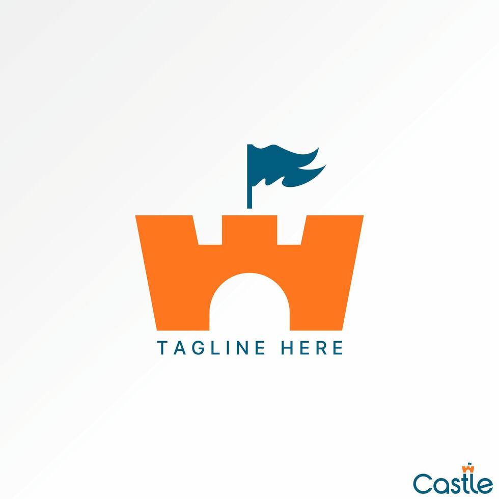 Logo design graphic concept creative premium stock abstract unique defense fortress flag fluttering initial W font. Related monogram typography vector