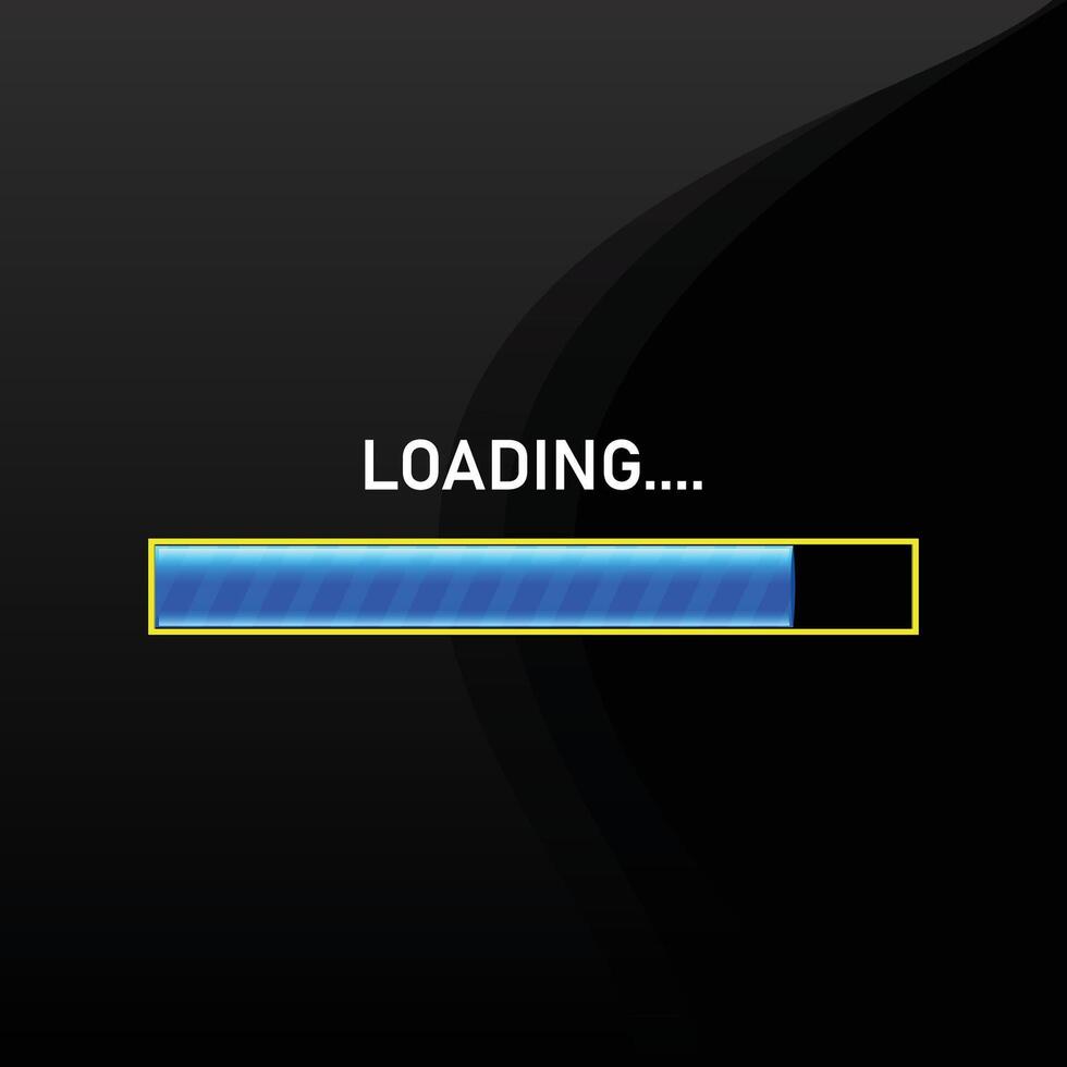 Loading bar on black background vector