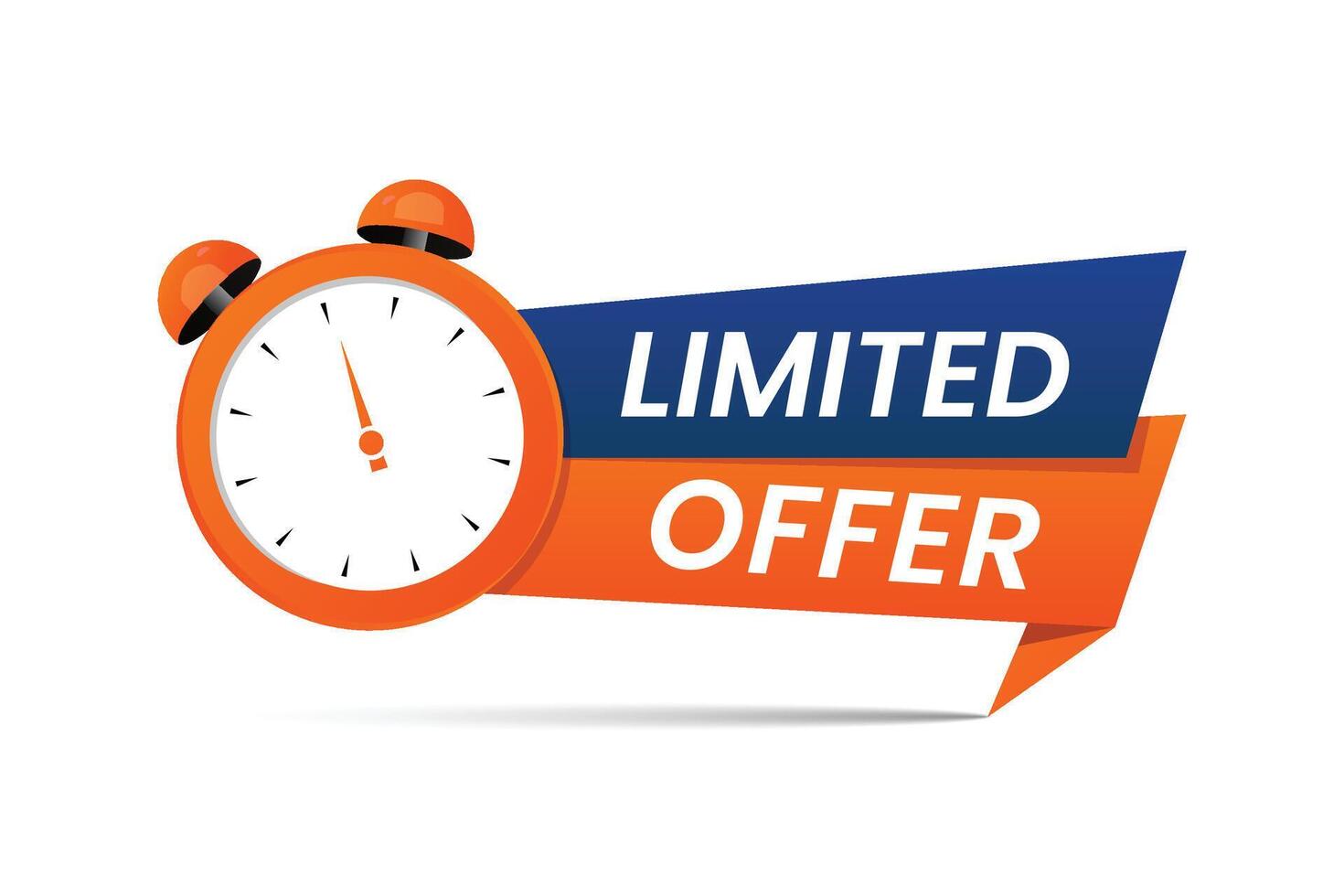 limited offer minute discount offer background with clock design vector
