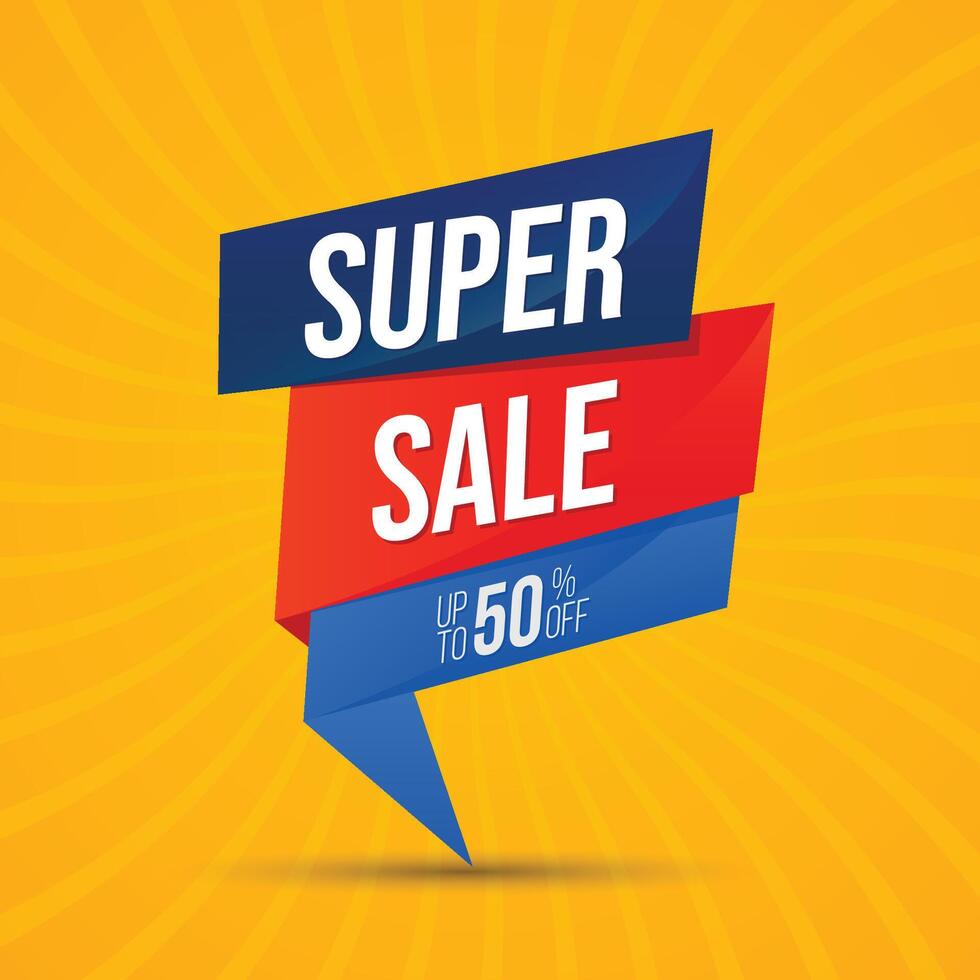 super sale colorful banner design vector
