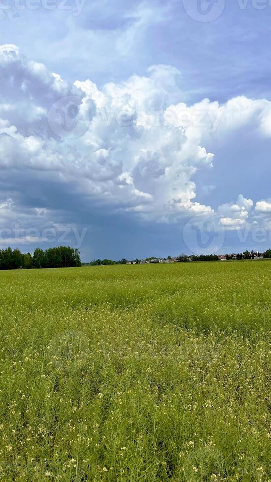 Mountain Landscape with Clouds North East, Czech Moravia, photo