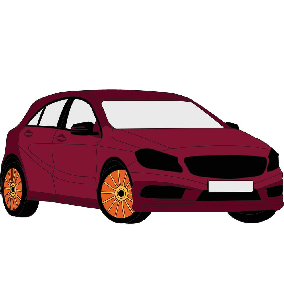 car drawing cartoon, cars line art hand draw, sport car line art, cars flat, car Isolated on White Background vector