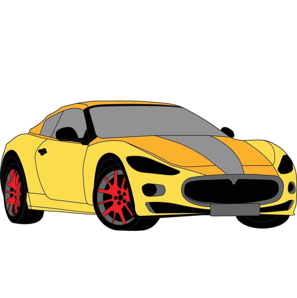 car drawing flat style, cars cartoon flat style isolated , sport car cartoon, cars flat design, car Isolated on White Background vector