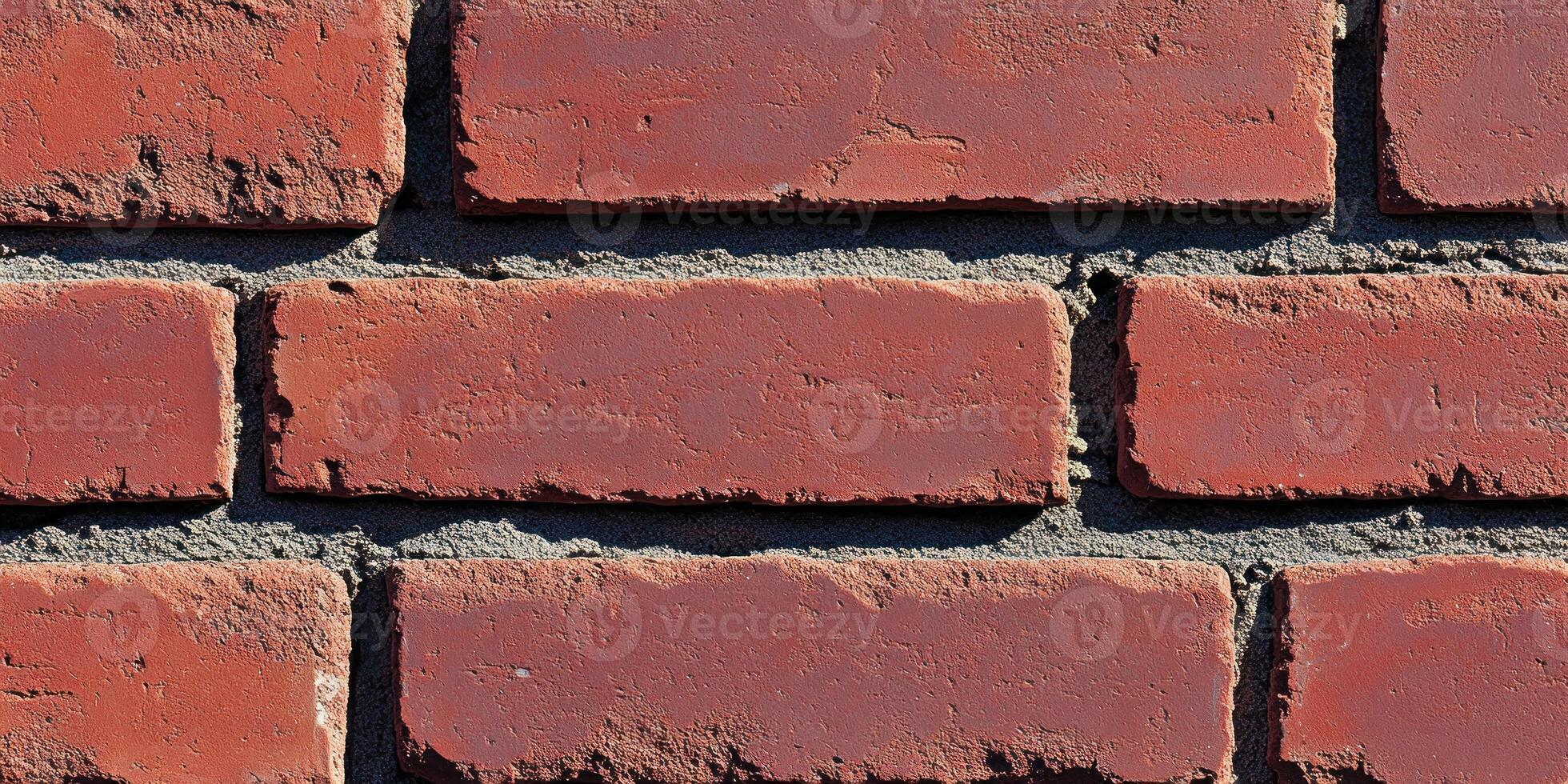 Close-up of a red brick wall with mortar joints photo