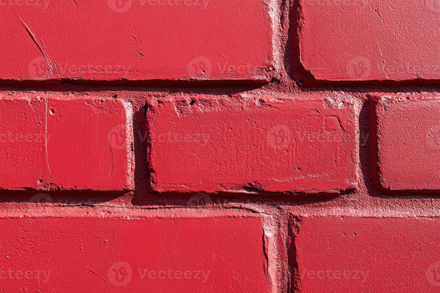 Close-up of a Red Brick Wall with Rough Texture photo