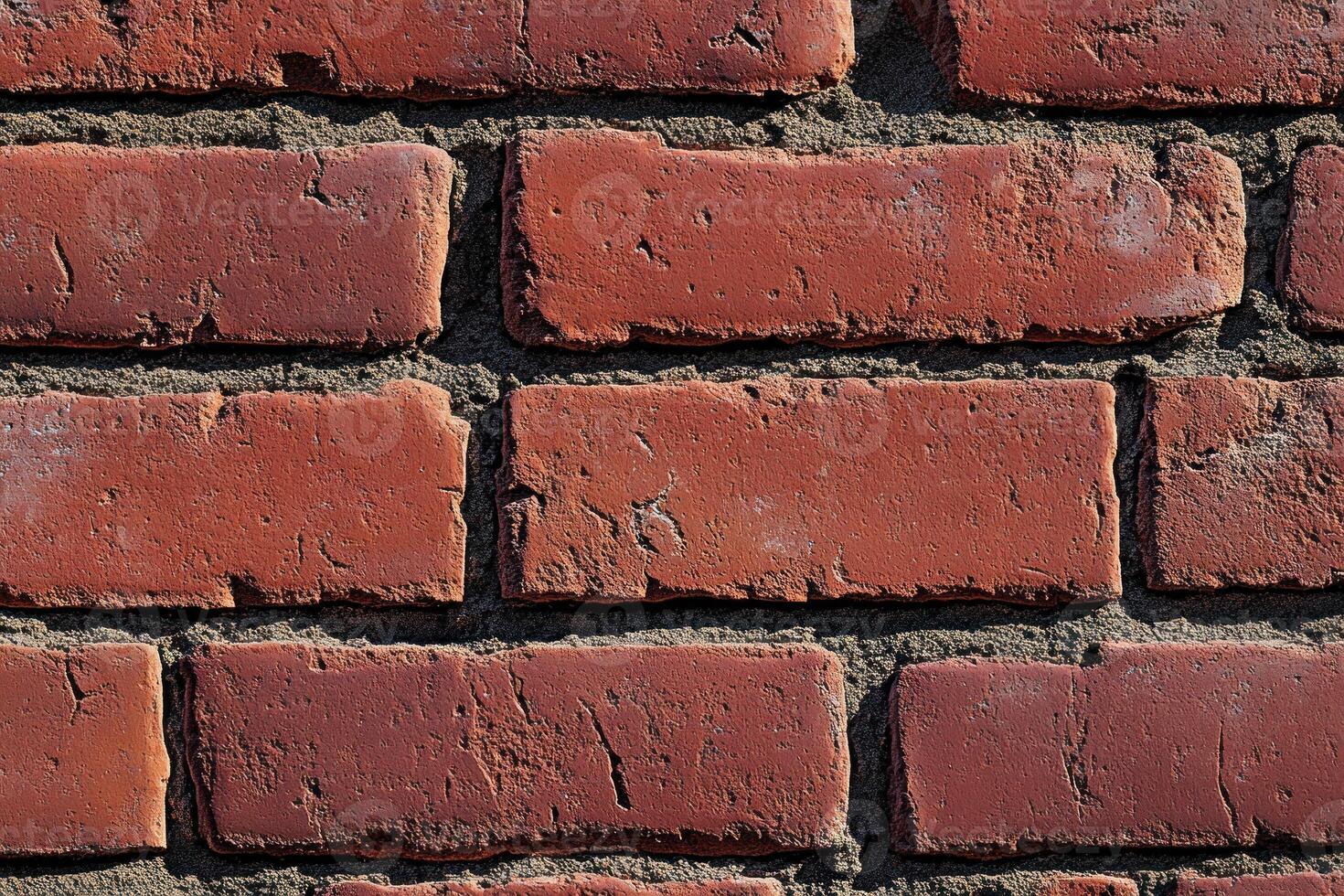A Close-Up View of a Red Brick Wall photo