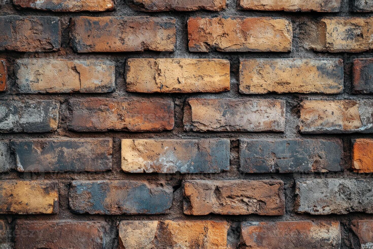 Weathered Brick Wall Texture with Variations in Color and Texture photo