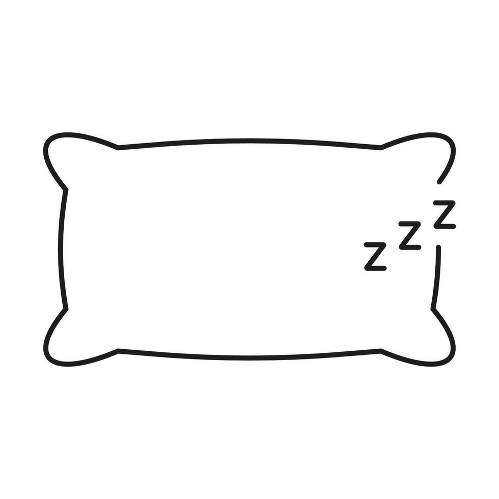Pillow Line Icon, Symbolizing Sleep, Rest, And Relaxation. Bedtime And Sleep Hygiene Outline Icon. Isolated Illustration vector
