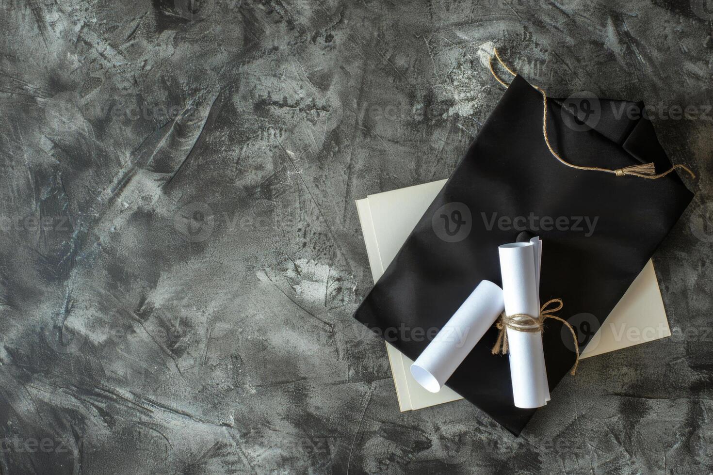 University graduation hat diploma on simple background study year academic success student achievement celebration college cap academy bachelor master degree phd award study studying photo